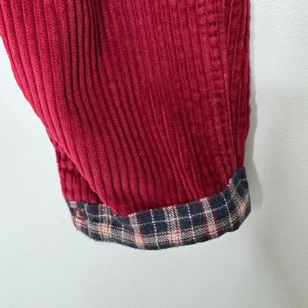 Vintage Sesame Street red corduroy and flannel‎ overalls 18M